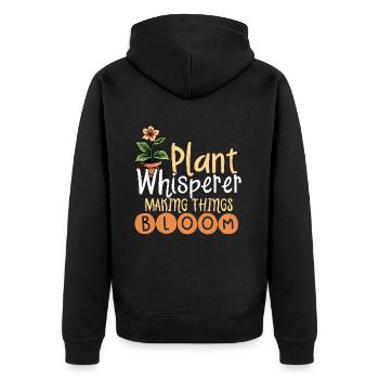 Chuchoteur de plantes qui fait fleurir les choses, - Veste à capuche bio Premium Unisexe - noir - Dos - Nico (187cm)