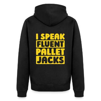 Forklift Forklift Driver - Unisex Premium Organic Zip Hoodie - black - Back - Nico (187cm)