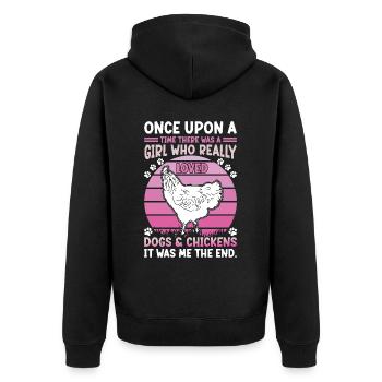 Poulets fermiers Éleveur Poulet Welsumer - Veste à capuche bio Premium Unisexe - noir - Dos - Nico (187cm)