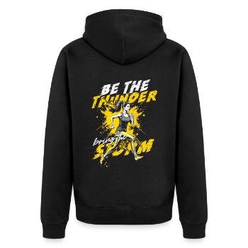 Athlétisme Be The Thunder Bring The Storm - Veste à capuche bio Premium Unisexe - noir - Dos - Nico (187cm)