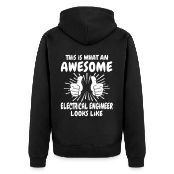 Electrical engineer - Unisex Premium Organic Zip Hoodie - black - Back - Nico (187cm)