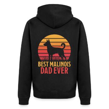 Berger Belge Dicton Malinois Cadeau - Veste à capuche bio Premium Unisexe - noir - Dos - Nico (187cm)