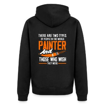 Painters and those who want to be painters - Unisex Premium Organic Zip Hoodie - black - Back - Nico (187cm)
