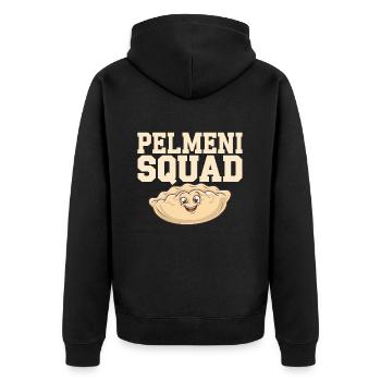 Pelmeni Russian Cuisine - Unisex Premium Organic Zip Hoodie - black - Back - Nico (187cm)