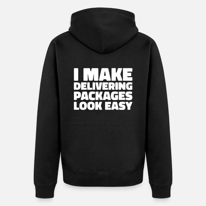 Kurier - Unisex Premium Bio Zip Hoodie - Schwarz
