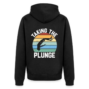 Diver Diving Cliff Diver - Unisex Premium Organic Zip Hoodie - black - Back - Nico (187cm)