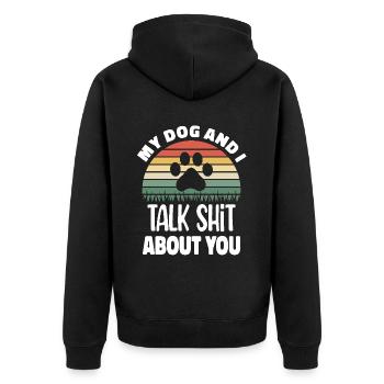 Chemise pour chien Mon chien et je parle de toi - Veste à capuche bio Premium Unisexe - noir - Dos - Nico (187cm)