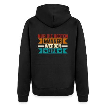 Grandpa, Grandpa, Grandpa, Grandpapa - Unisex Premium Organic Zip Hoodie - black - Back - Nico (187cm)