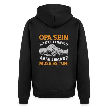 Grandpa, Grandpa, Grandpa, Grandpapa - Unisex Premium Organic Zip Hoodie - black - Back - Nico (187cm)
