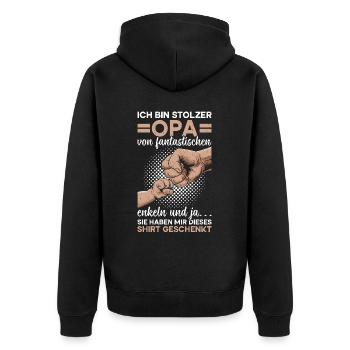 Grandpa, Grandpa, Grandpa, Grandpapa - Unisex Premium Organic Zip Hoodie - black - Back - Nico (187cm)