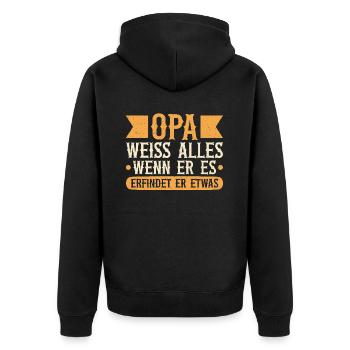 Grandpa, Grandpa, Grandpa, Grandpapa - Unisex Premium Organic Zip Hoodie - black - Back - Nico (187cm)