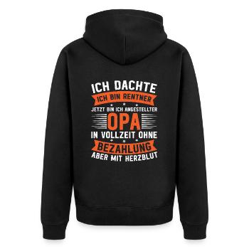 Grandpa, Grandpa, Grandpa, Grandpapa - Unisex Premium Organic Zip Hoodie - black - Back - Nico (187cm)