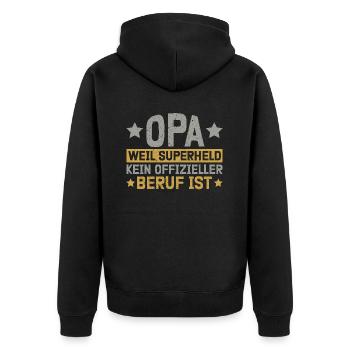 Grandpa, Grandpa, Grandpa, Grandpapa - Unisex Premium Organic Zip Hoodie - black - Back - Nico (187cm)
