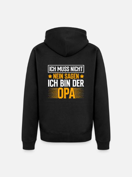 Opa Großvater Grandpa Großpapa - Premium økologisk unisex-hættejakke - sort