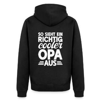 Grandpa, Grandpa, Grandpa, Grandpapa - Unisex Premium Organic Zip Hoodie - black - Back - Nico (187cm)
