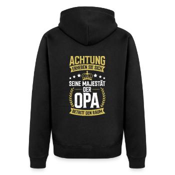 Grandpa, Grandpa, Grandpa, Grandpapa - Unisex Premium Organic Zip Hoodie - black - Back - Nico (187cm)