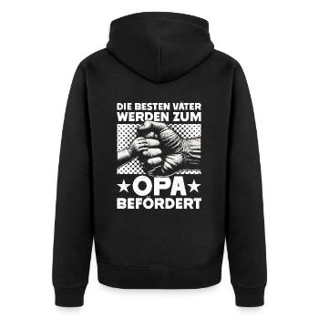 Grandpa, Grandpa, Grandpa, Grandpapa - Unisex Premium Organic Zip Hoodie - black - Back - Nico (187cm)