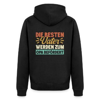 Grandpa, Grandpa, Grandpa, Grandpapa - Unisex Premium Organic Zip Hoodie - black - Back - Nico (187cm)