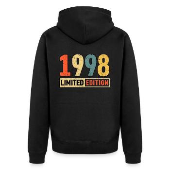 Édition limitée 1998 - Veste à capuche bio Premium Unisexe - noir - Dos - Nico (187cm)