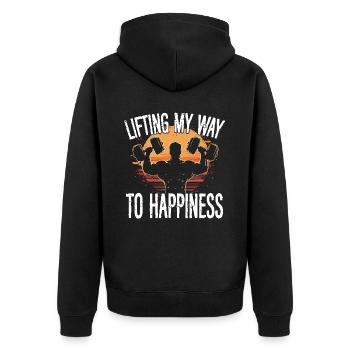 Lift My Way to Happiness Fitness Gym - Veste à capuche bio Premium Unisexe - noir - Dos - Nico (187cm)