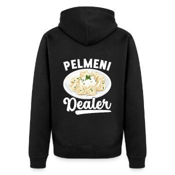 Pelmeni Russian Cuisine - Unisex Premium Organic Zip Hoodie - black - Back - Nico (187cm)