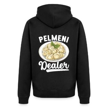 Pelmeni Russian Cuisine - Unisex Premium Organic Zip Hoodie - black - Back - Nico (187cm)