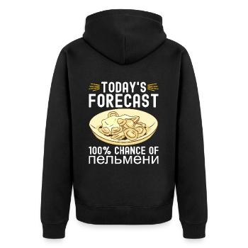 Pelmeni Russian Cuisine - Unisex Premium Organic Zip Hoodie - black - Back - Nico (187cm)