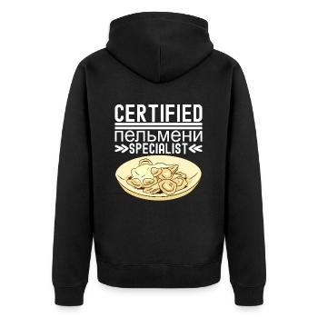 Pelmeni Cuisine russe - Veste à capuche bio Premium Unisexe - noir - Dos - Nico (187cm)