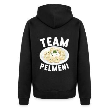 Pelmeni Cuisine russe - Veste à capuche bio Premium Unisexe - noir - Dos - Nico (187cm)