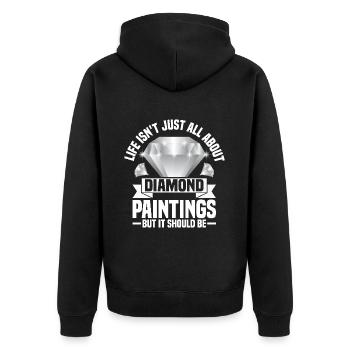 Diamonds Painting for Art Lovers - Unisex Premium Organic Zip Hoodie - black - Back - Nico (187cm)