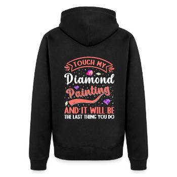 Diamonds Painting for Art Lovers - Unisex Premium Organic Zip Hoodie - black - Back - Nico (187cm)
