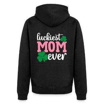 La maman irlandaise de la Saint-Patrick est la plus heureuse - Veste à capuche bio Premium Unisexe - noir - Dos - Nico (187cm)