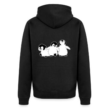 Pingouins mignons - Veste à capuche bio Premium Unisexe - noir - Dos - Nico (187cm)