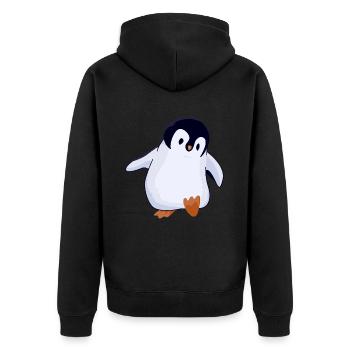 Pingouin mignon - Veste à capuche bio Premium Unisexe - noir - Dos - Nico (187cm)