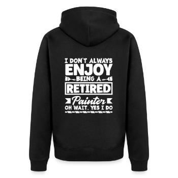 I am a former painter and enjoy it - Unisex Premium Organic Zip Hoodie - black - Back - Nico (187cm)