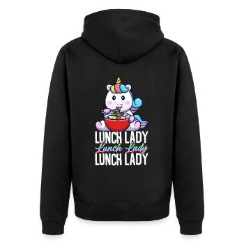Lunch Lady Cafeteria Crew Design pour - Veste à capuche bio Premium Unisexe - noir - Dos - Nico (187cm)