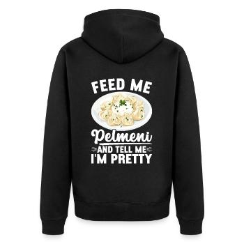 Pelmeni Cuisine russe - Veste à capuche bio Premium Unisexe - noir - Dos - Nico (187cm)