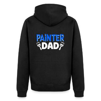 Maler Papa Inspiration - Unisex Premium Bio Zip Hoodie - Schwarz - Hinten - Nico (187cm)