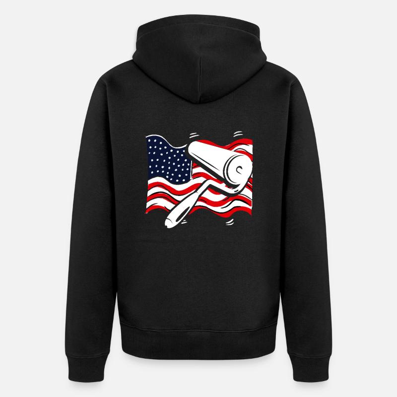 Peintre avec drapeau américain - Veste à capuche bio Premium Unisexe - noir