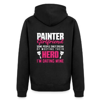 Painter Girlfriend Hero Dream Partner - Unisex Premium Organic Zip Hoodie - black - Back - Nico (187cm)