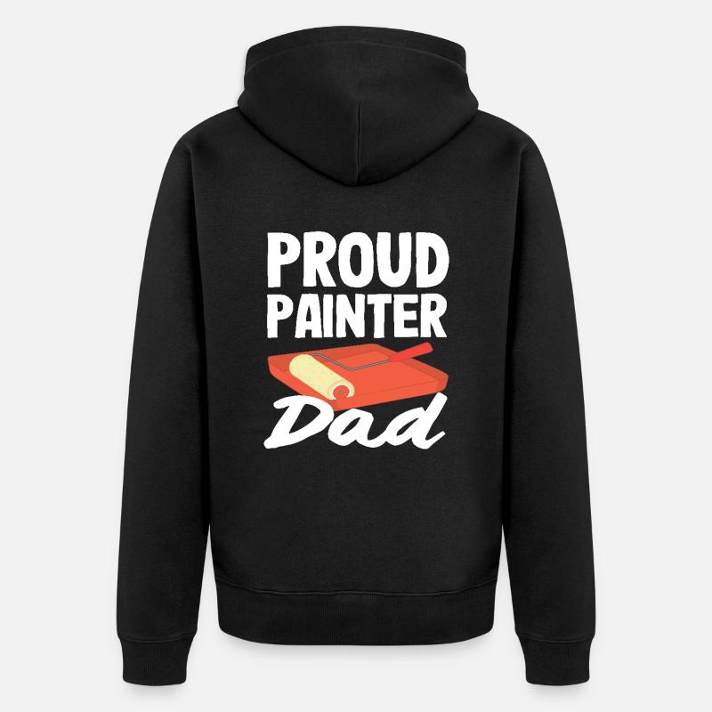 Fier papa peintre - Veste à capuche bio Premium Unisexe - noir
