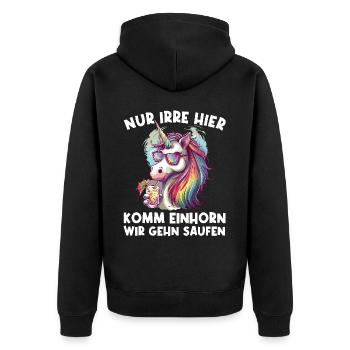 Cocktail rafraîchissant Licorne Dicton - Veste à capuche bio Premium Unisexe - noir - Dos - Nico (187cm)