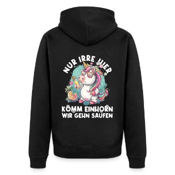 Cocktail rafraîchissant Licorne Dicton - Veste à capuche bio Premium Unisexe - noir - Dos - Nico (187cm)