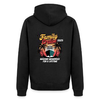 Family Cruise 2025 Kreuzfahrt für Kreuzfahrt - Unisex Premium Bio Zip Hoodie - Schwarz - Hinten - Nico (187cm)