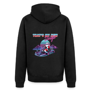 Père Noël Go-Kart Retro Vaporwave Style - Veste à capuche bio Premium Unisexe - noir - Dos - Nico (187cm)