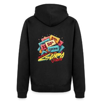 Couponing Coupon Budget Guru Vibes - Veste à capuche bio Premium Unisexe - noir - Dos - Nico (187cm)