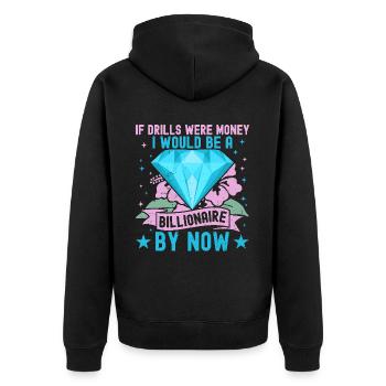Diamonds Painting for Art Lovers - Unisex Premium Organic Zip Hoodie - black - Back - Nico (187cm)