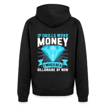 Diamonds Painting for Art Lovers - Unisex Premium Organic Zip Hoodie - black - Back - Nico (187cm)