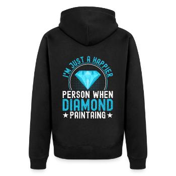 Diamonds Painting for Art Lovers - Unisex Premium Organic Zip Hoodie - black - Back - Nico (187cm)