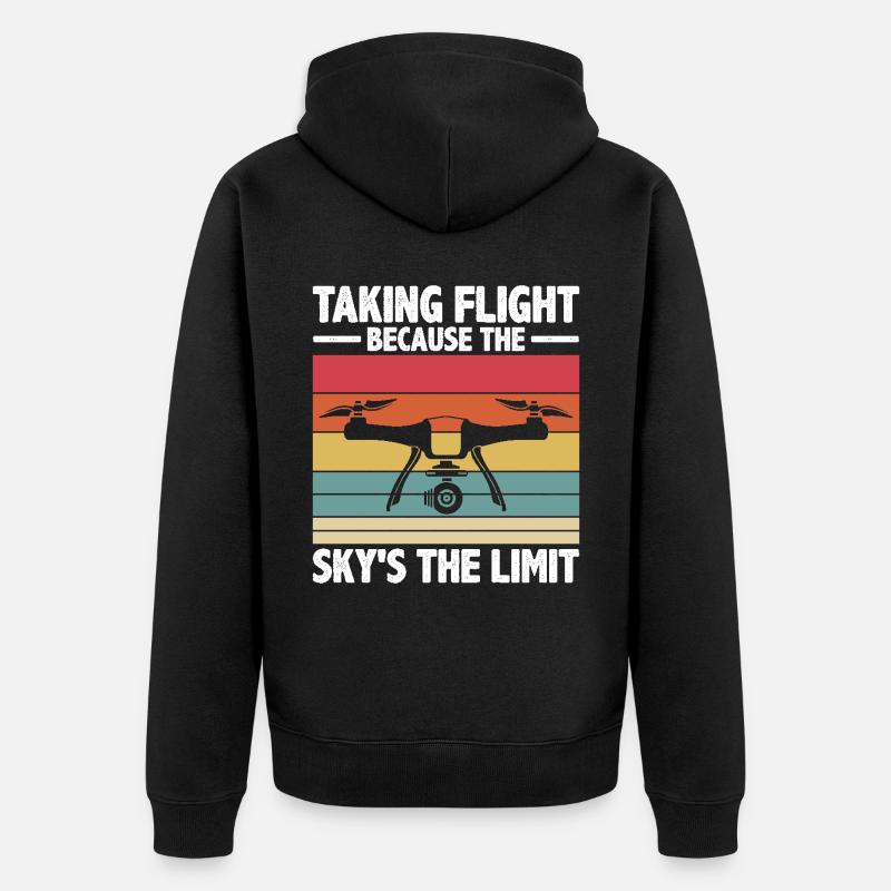 Drone Quadcopter Drone Pilot - Unisex Premium Organic Zip Hoodie - black